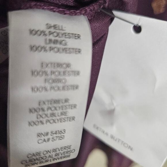 NWT Calvin Klein Shift Dress Sz 8 Aubergine Gold - Picture 13 of 15